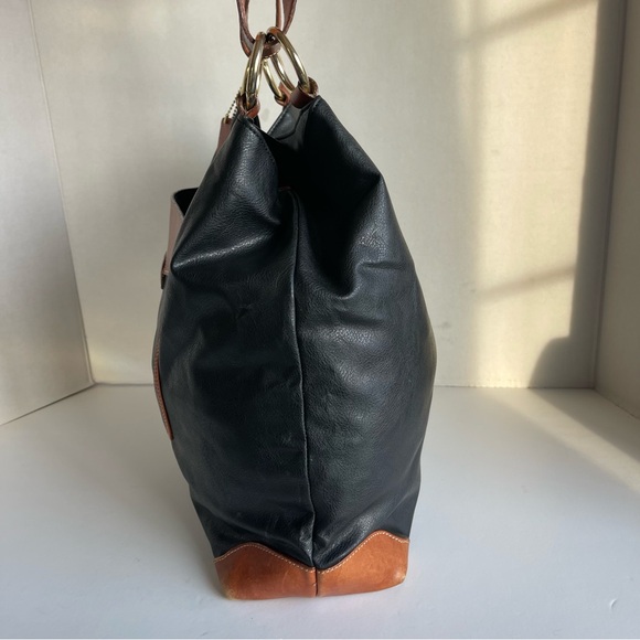 CEDARS Shoulder Tote Bag Purse Black/Brown Lined In Leather European Designer. - Picture 7 of 15